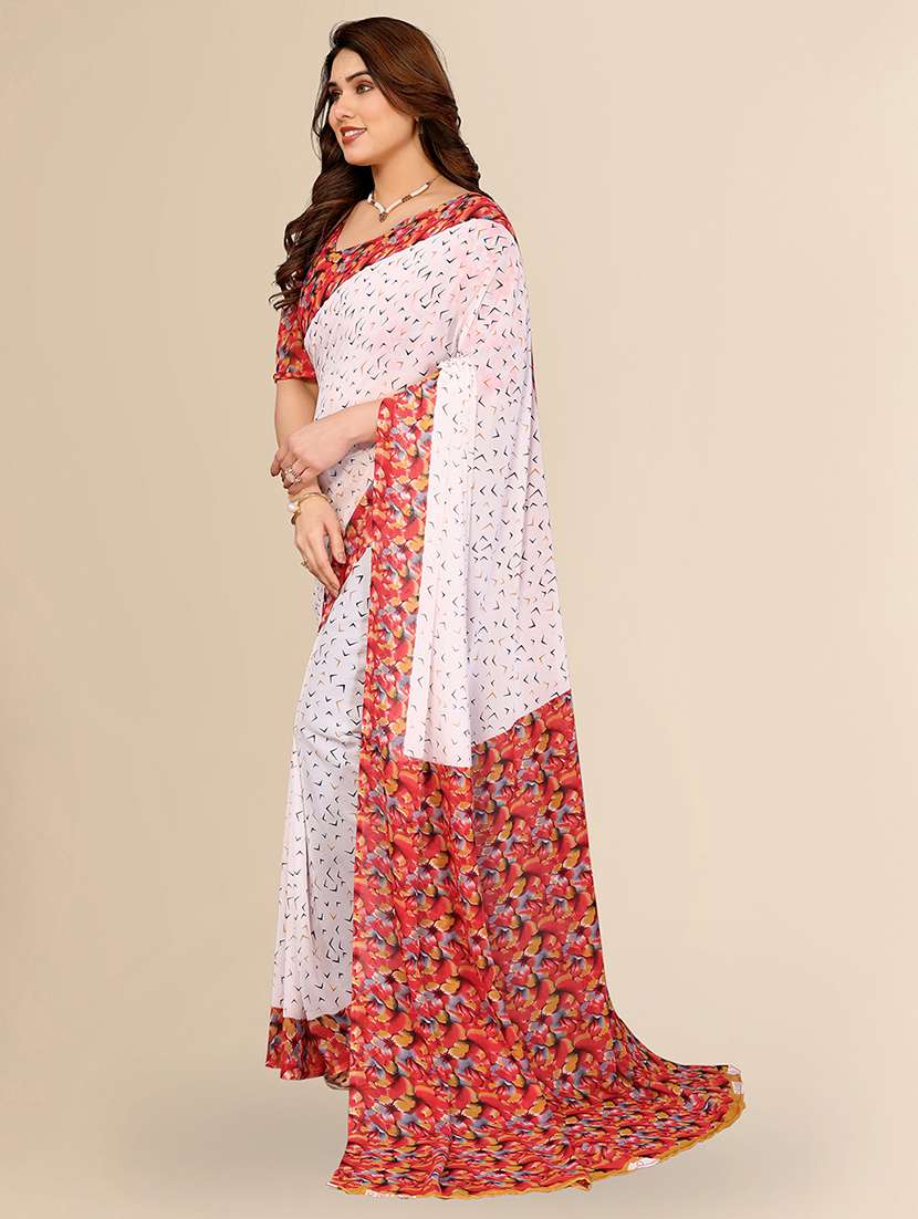 women printed casual wear saree with blouse - 22067682 -  Standard Image - 3