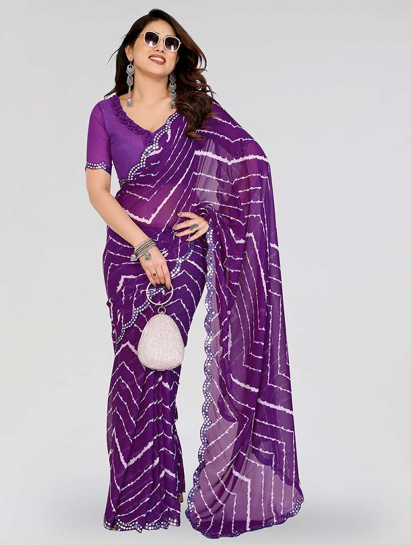 women printed casual wear saree with blouse