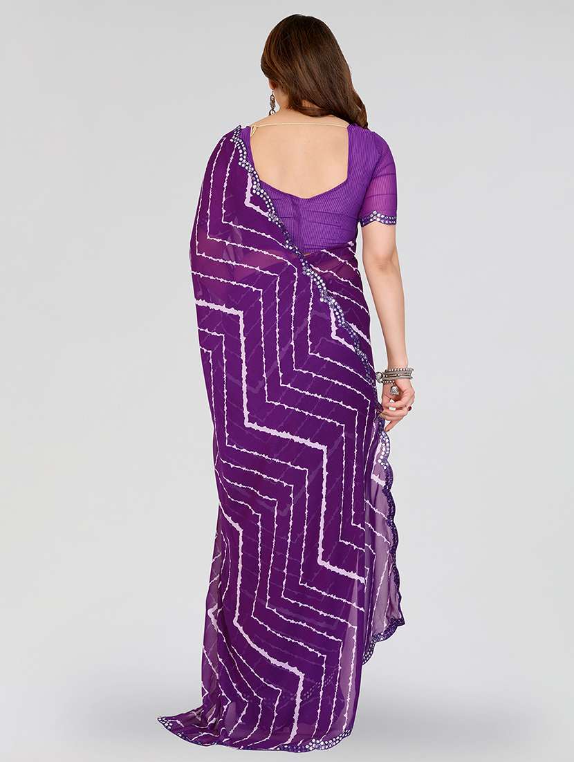 women printed casual wear saree with blouse - 22067896 -  Standard Image - 3