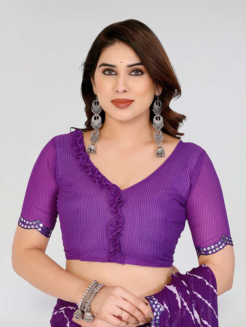 women printed casual wear saree with blouse - 22067896 -  Standard Image - 5
