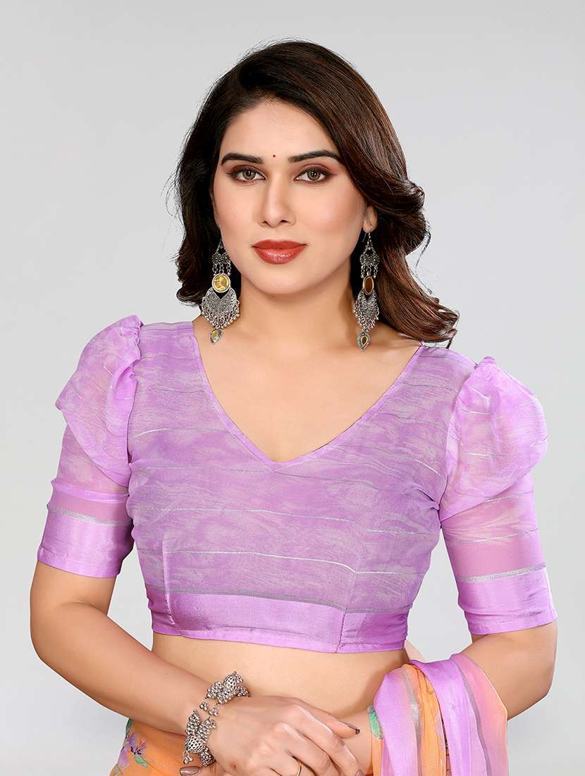 women printed casual wear saree with blouse - 22067898 -  Standard Image - 5