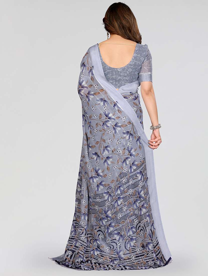 women printed casual wear saree with blouse - 22067902 -  Standard Image - 3