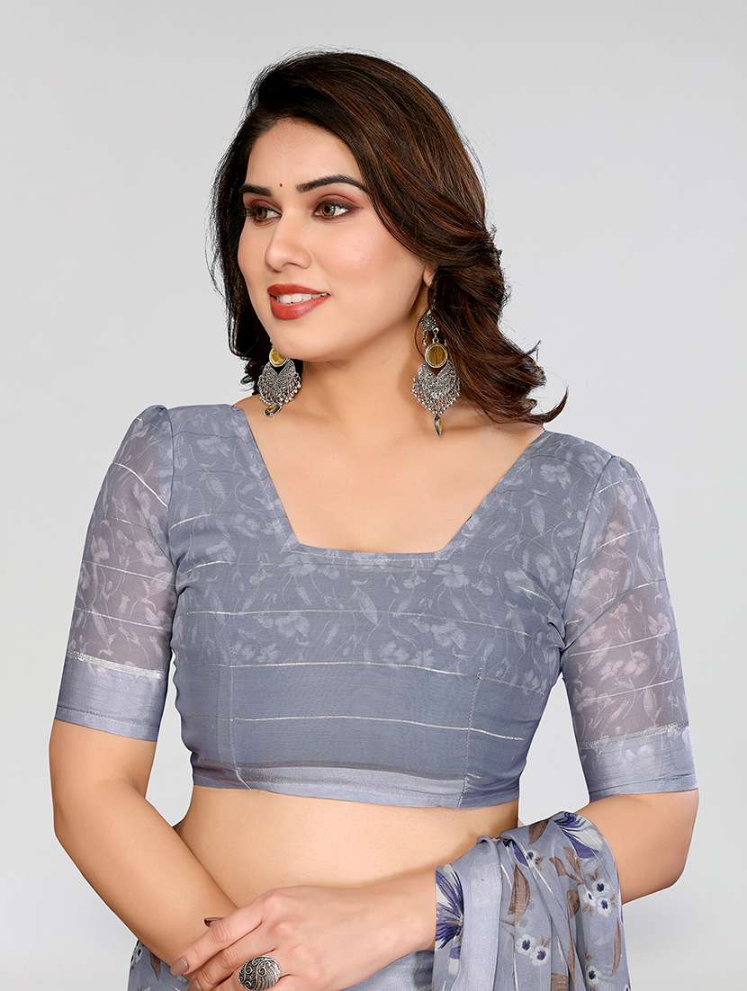 women printed casual wear saree with blouse - 22067902 -  Standard Image - 5