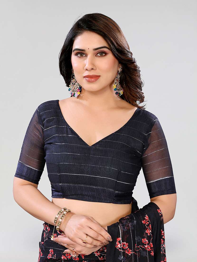 women printed casual wear saree with blouse - 22067915 -  Standard Image - 5