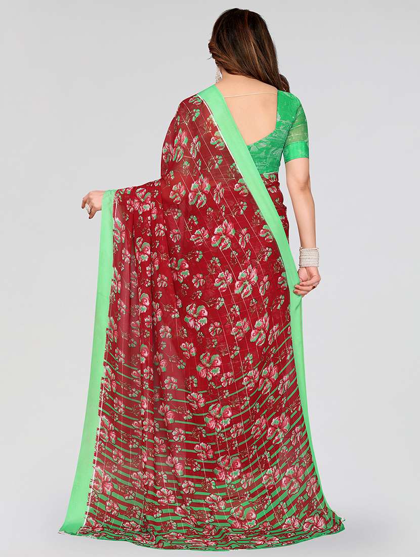 women printed casual wear saree with blouse - 22067925 -  Standard Image - 3