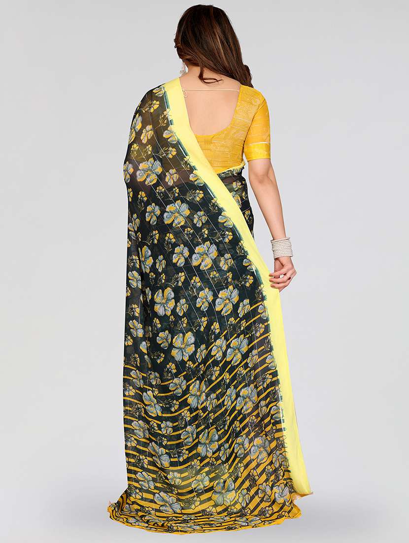 women printed casual wear saree with blouse - 22067930 -  Standard Image - 3