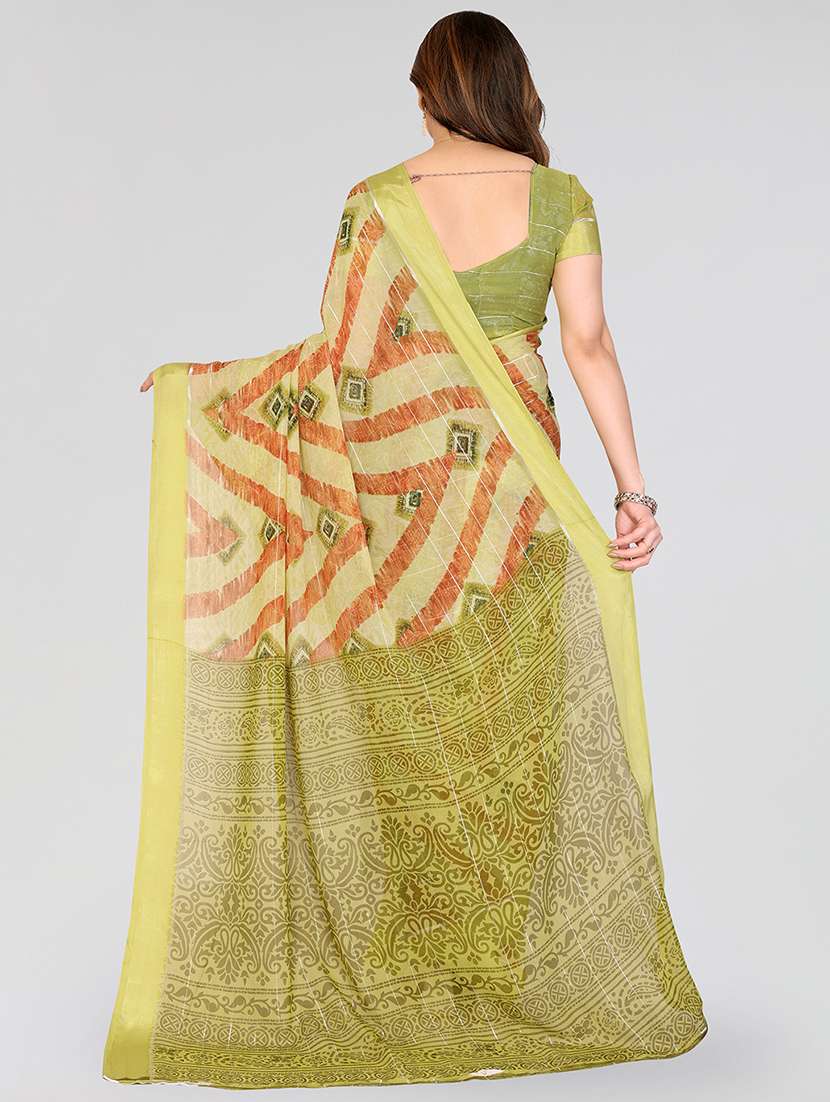 women printed casual wear saree with blouse - 22067933 -  Standard Image - 3
