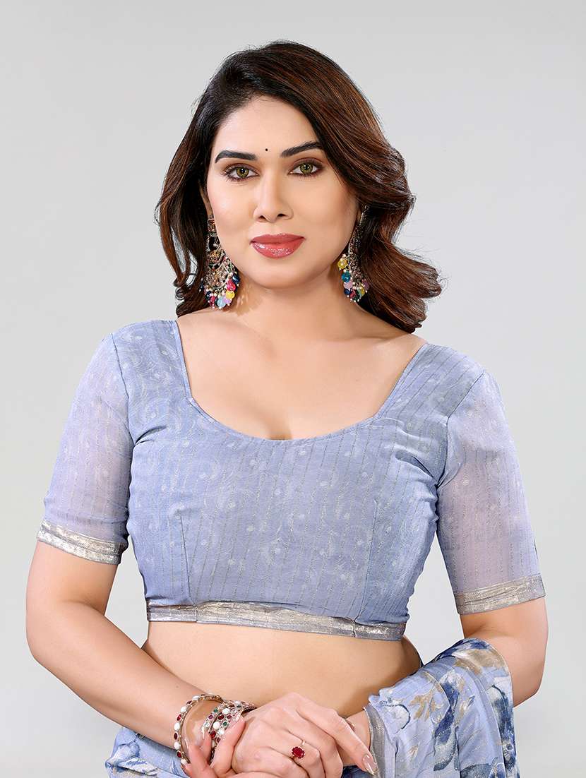 women printed casual wear saree with blouse - 22067936 -  Standard Image - 5