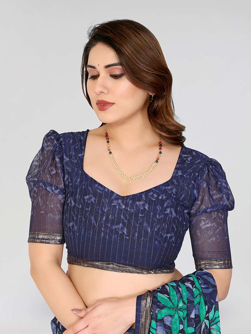 women printed casual wear saree with blouse - 22067952 -  Standard Image - 5