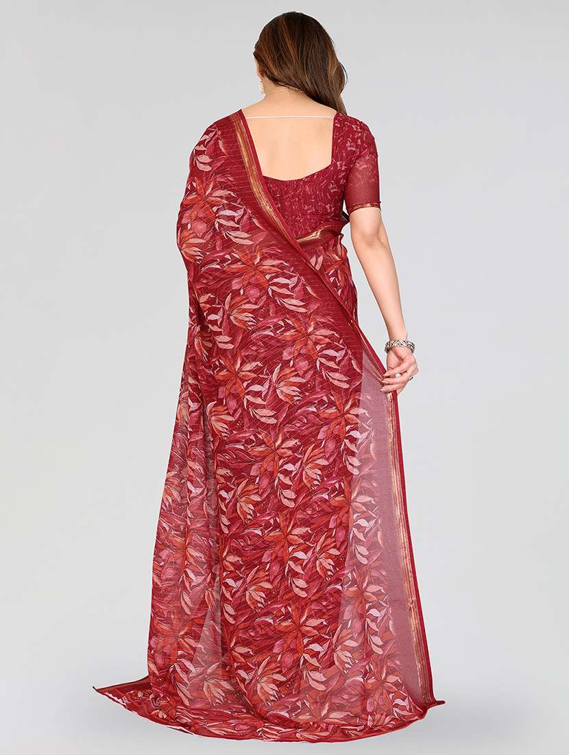 women printed casual wear saree with blouse - 22067953 -  Standard Image - 3