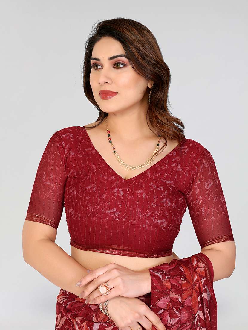 women printed casual wear saree with blouse - 22067953 -  Standard Image - 5