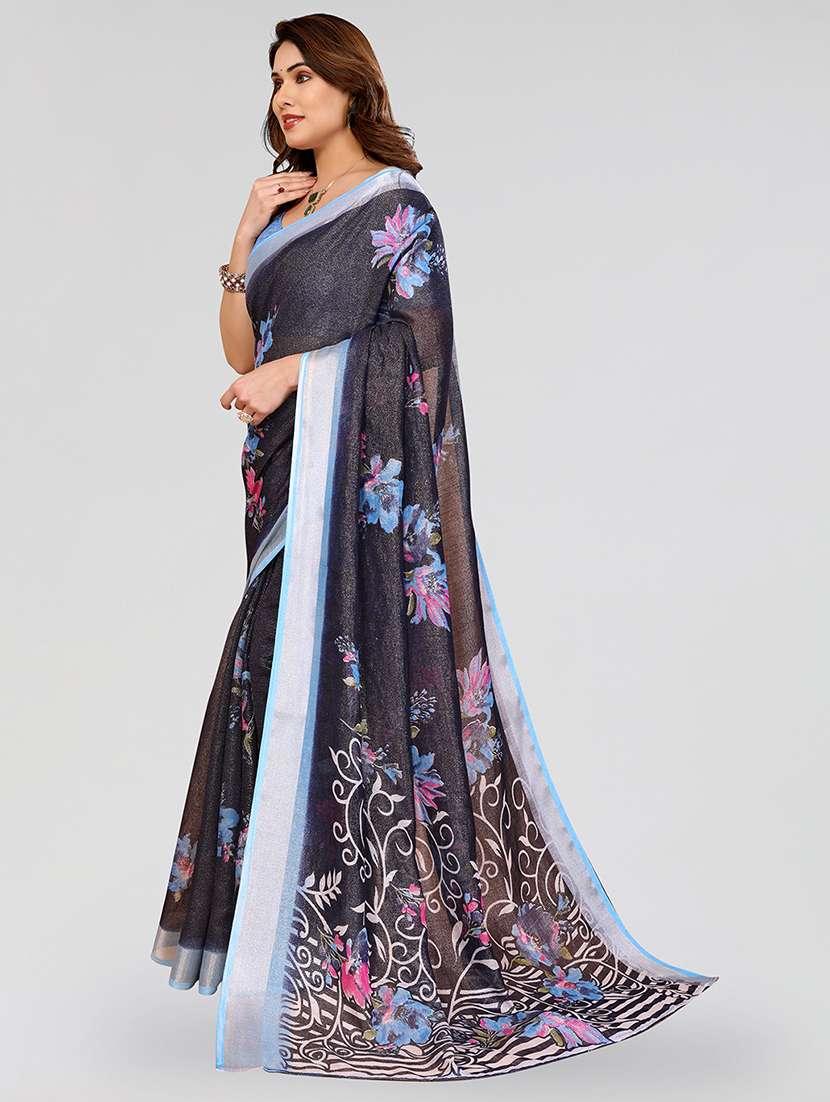 women printed casual wear saree with blouse - 22067964 -  Standard Image - 3