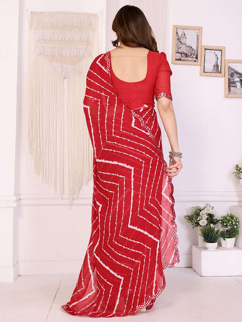 women printed casual wear saree with blouse - 22068083 -  Standard Image - 3