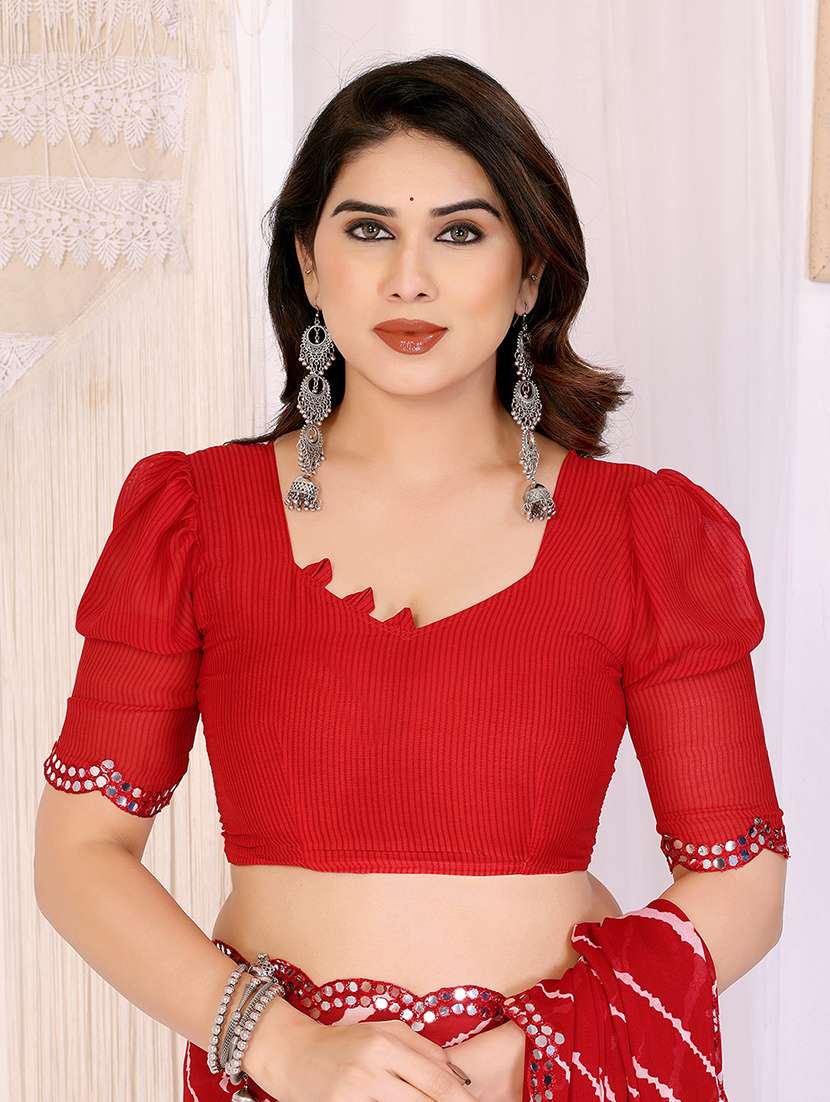 women printed casual wear saree with blouse - 22068083 -  Standard Image - 5