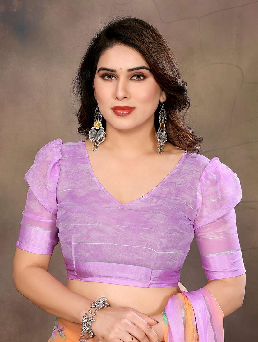 women printed casual wear saree with blouse - 22068086 -  Standard Image - 5