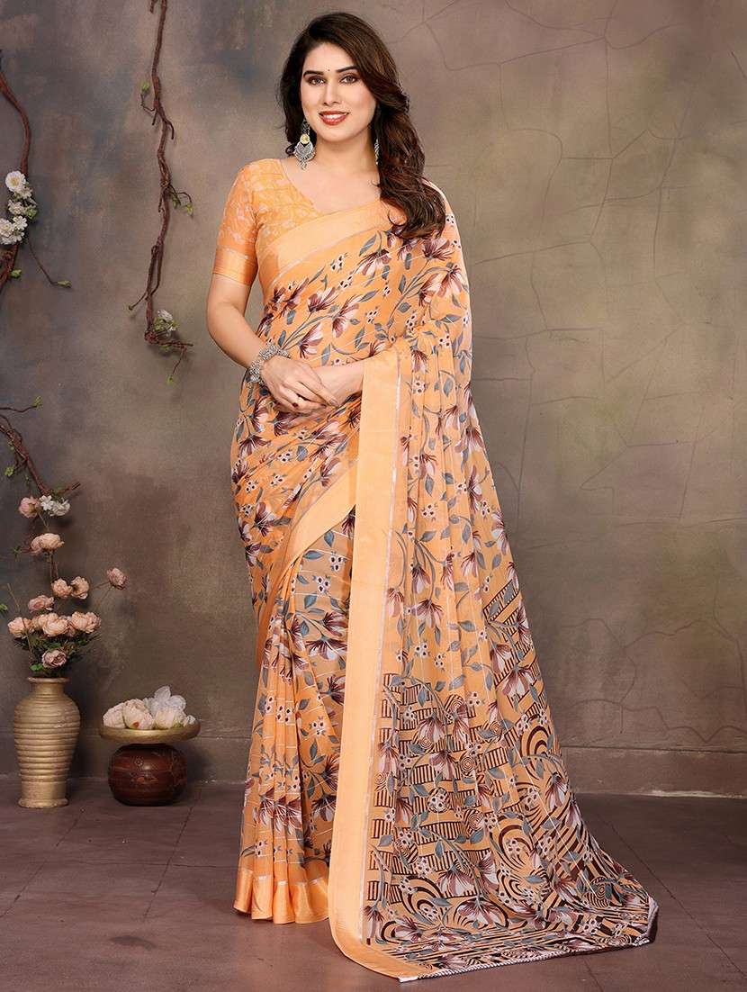 women printed casual wear saree with blouse - 22068094 -  Zoom Image - 0
