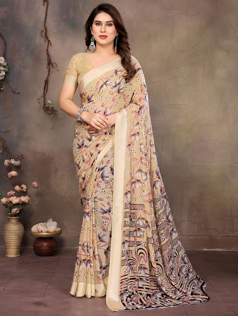 women printed casual wear saree with blouse - 22068097 -  Zoom Image - 0