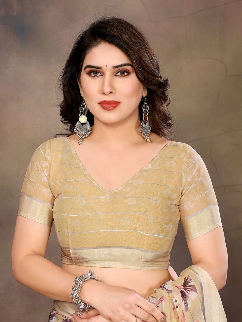 women printed casual wear saree with blouse - 22068097 - Standard Image - 5