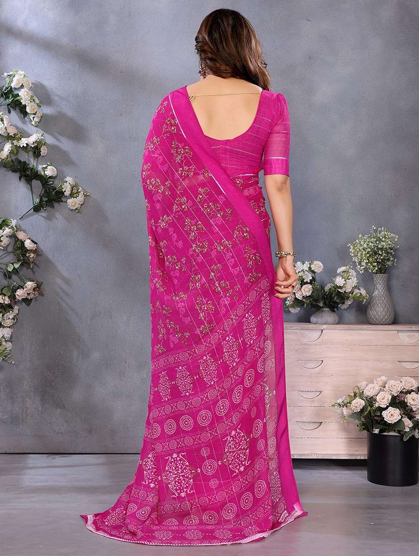 women printed casual wear saree with blouse - 22068100 -  Standard Image - 3