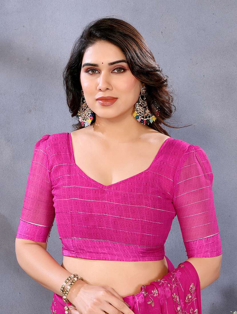 women printed casual wear saree with blouse - 22068100 -  Standard Image - 5