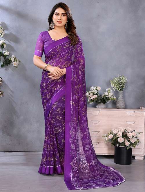 women printed casual wear saree with blouse - 22068101 -  Standard Image - 0