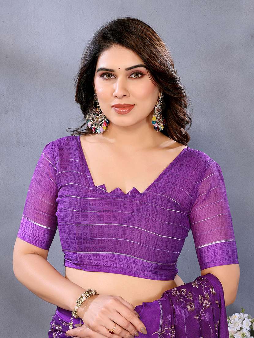 women printed casual wear saree with blouse - 22068101 -  Standard Image - 5