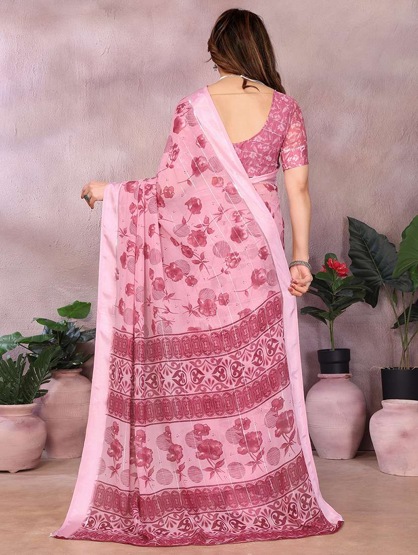 women printed casual wear saree with blouse - 22068108 -  Standard Image - 3