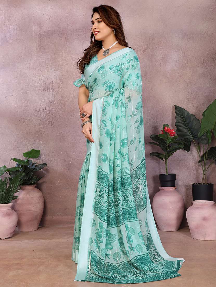 women printed casual wear saree with blouse - 22068109 -  Standard Image - 3