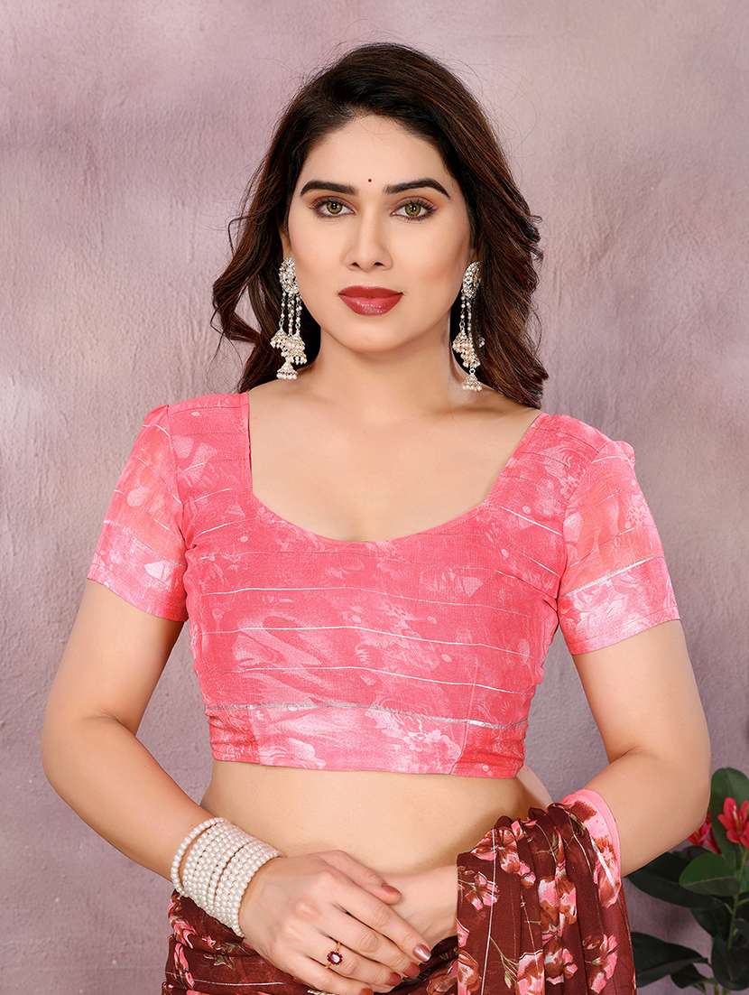 women printed casual wear saree with blouse - 22068116 -  Standard Image - 5