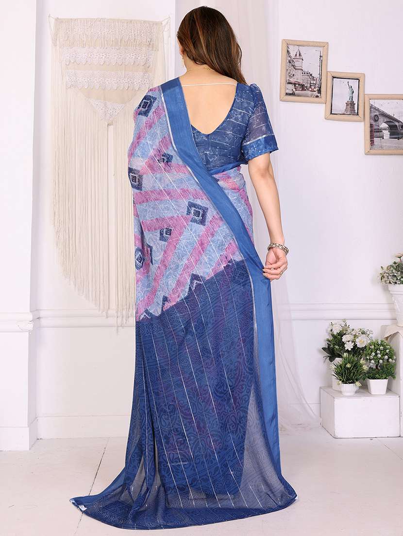 women printed casual wear saree with blouse - 22068120 - Standard Image - 3