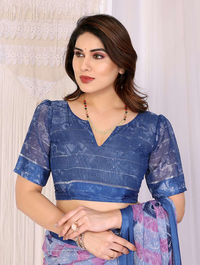 women printed casual wear saree with blouse - 22068120 - Standard Image - 5