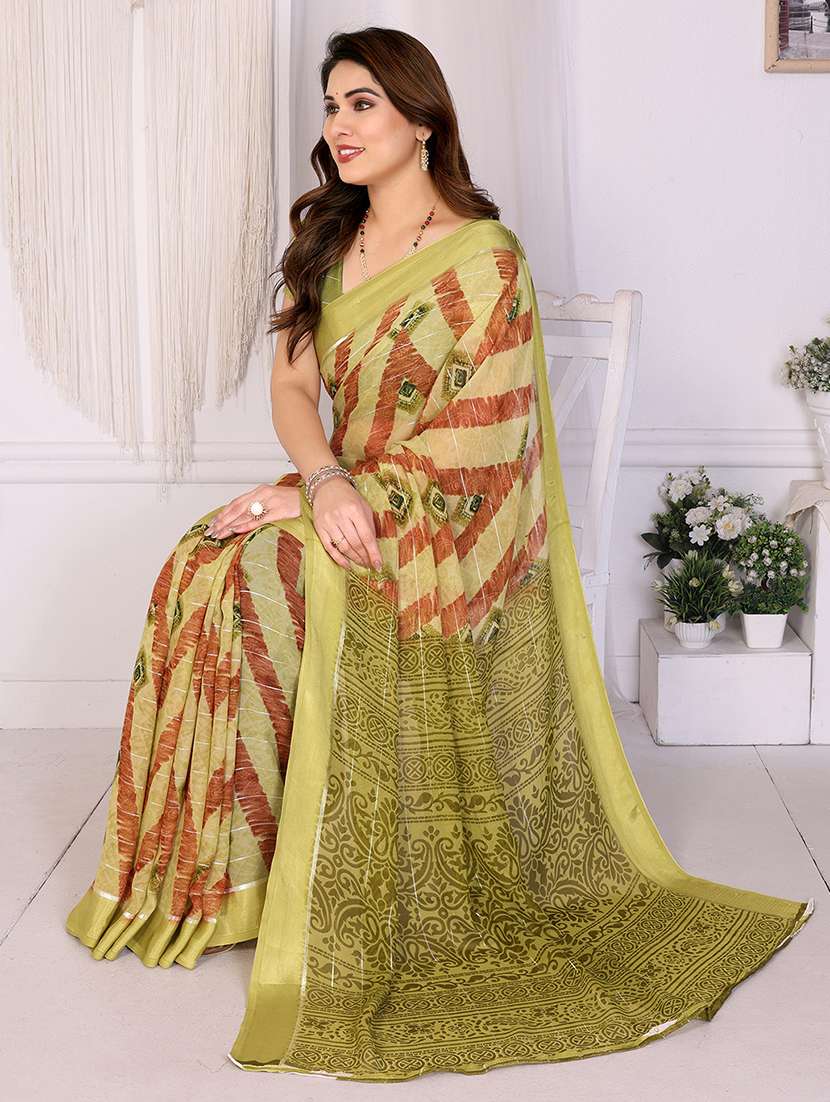women printed casual wear saree with blouse - 22068121 -  Standard Image - 3