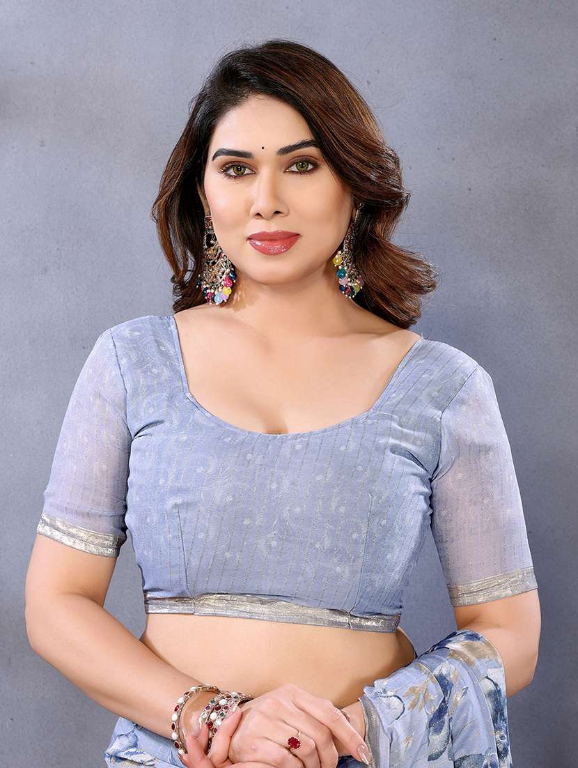 women printed casual wear saree with blouse - 22068124 -  Standard Image - 5