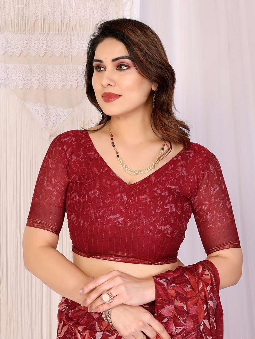 women printed casual wear saree with blouse - 22068141 -  Standard Image - 5