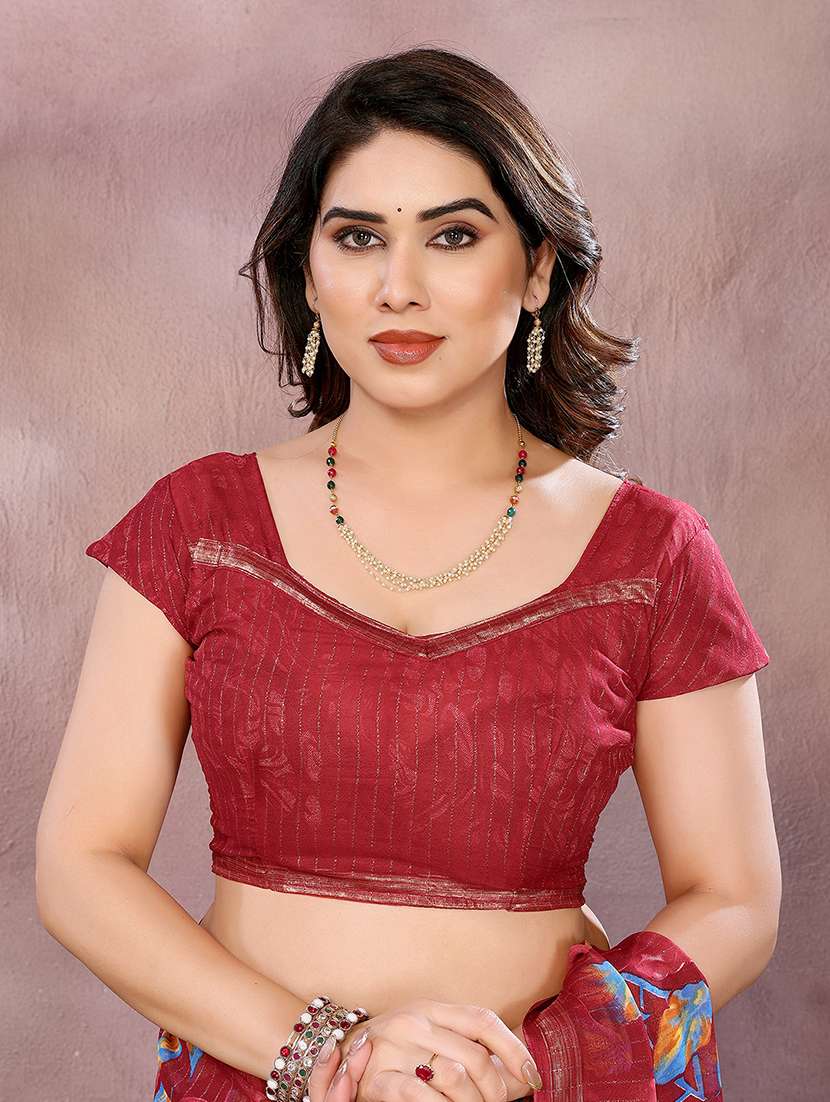 women printed casual wear saree with blouse - 22068145 - Standard Image - 5