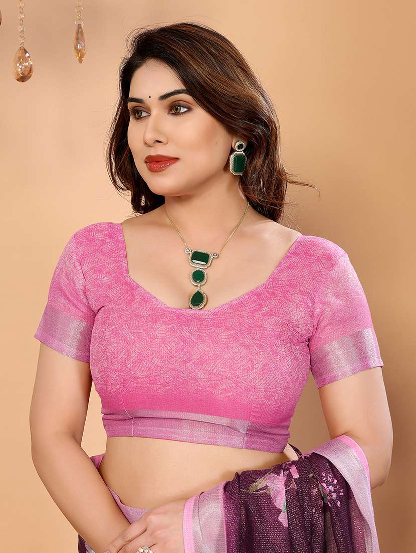 women printed casual wear saree with blouse - 22068165 -  Standard Image - 5