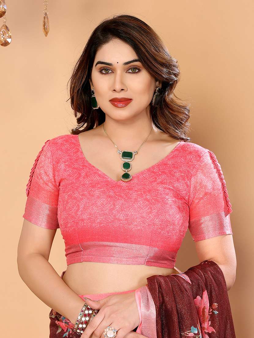 women printed casual wear saree with blouse - 22068167 -  Standard Image - 5