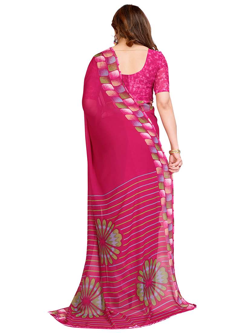 women printed casual wear saree with blouse - 22068190 -  Standard Image - 3