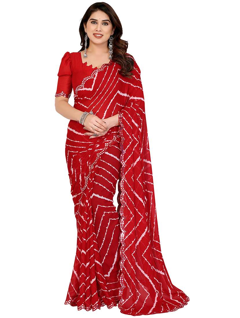 women printed casual wear saree with blouse
