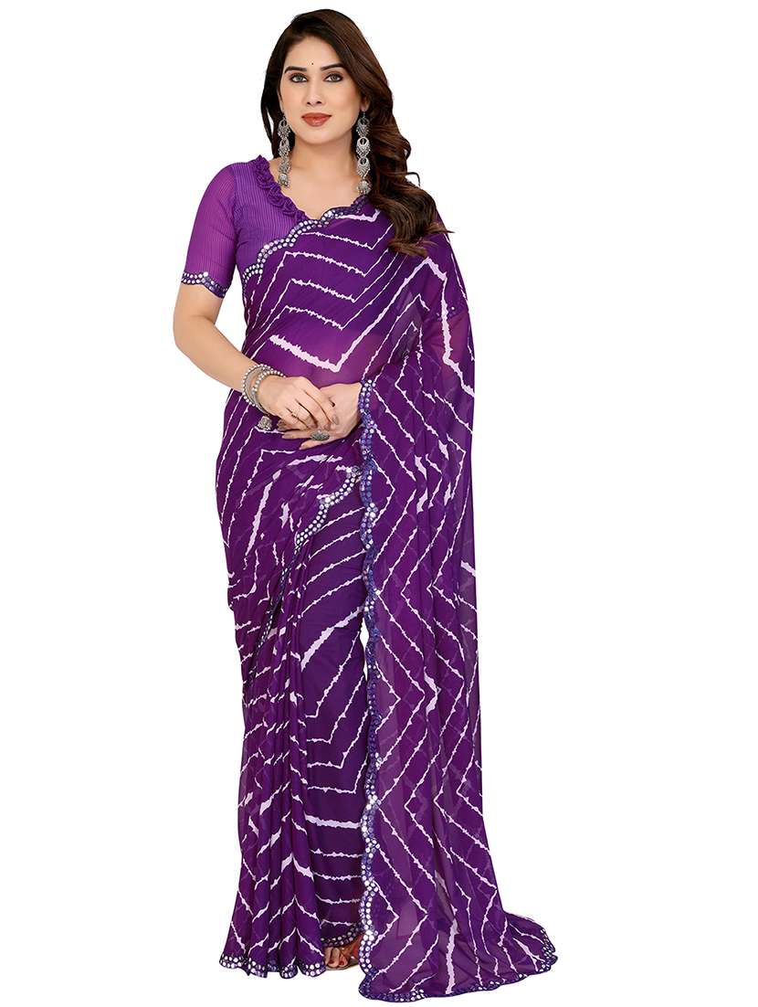 women printed casual wear saree with blouse