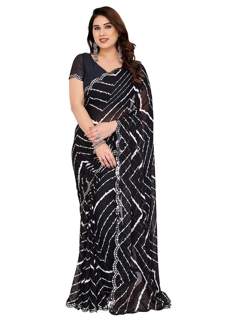 women printed casual wear saree with blouse - 22068223 -  Zoom Image - 0