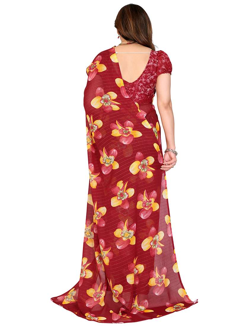 women printed casual wear saree with blouse - 22068233 -  Standard Image - 3