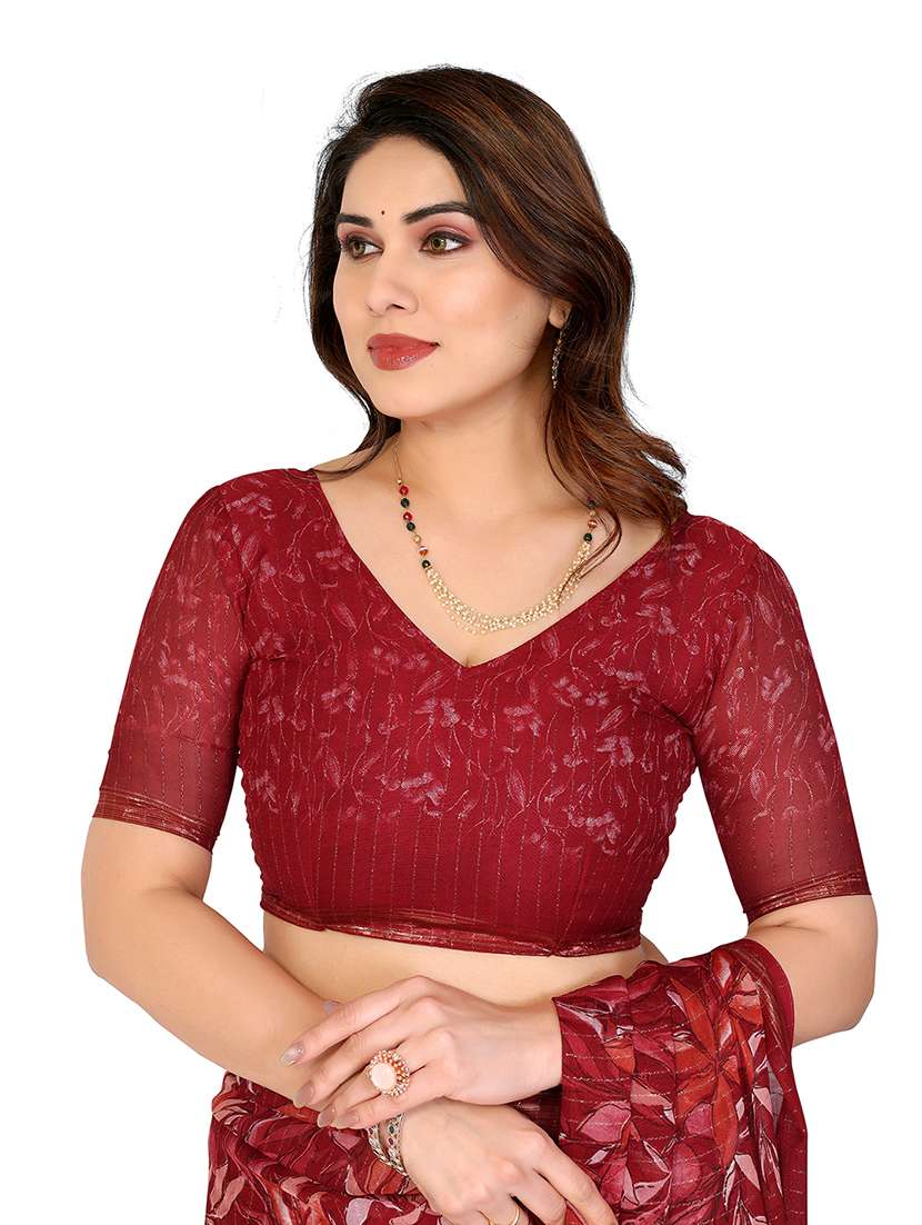 women printed casual wear saree with blouse - 22068241 -  Standard Image - 5