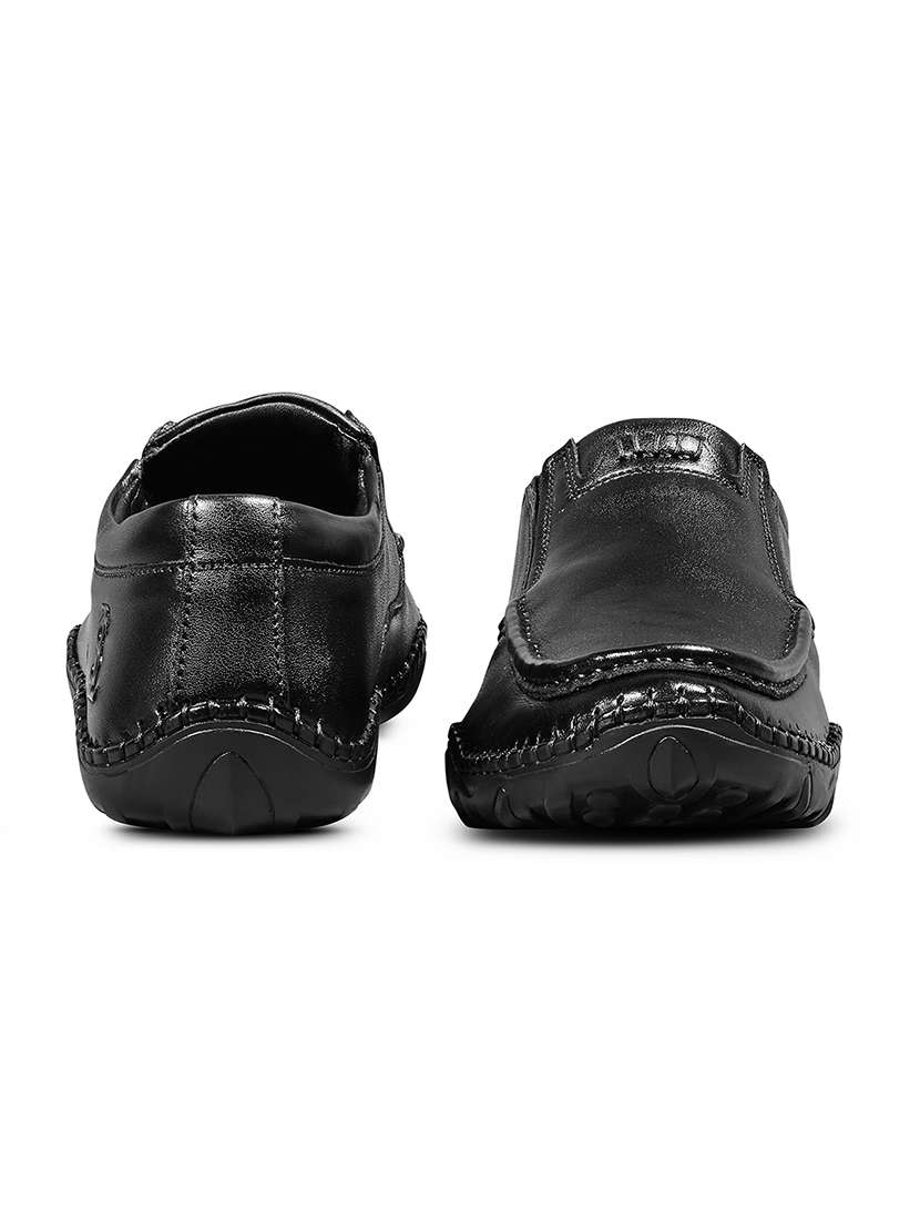 black leather slip on ons - 22068252 -  Standard Image - 3