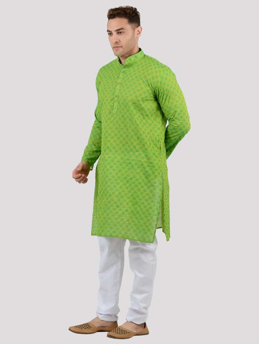 men self design mandarin neck long kurta - 22068358 -  Standard Image - 3