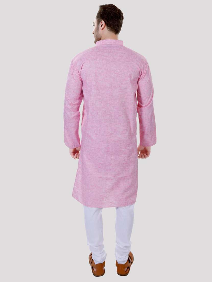 men solid mandarin neck long kurta - 22068362 -  Standard Image - 3