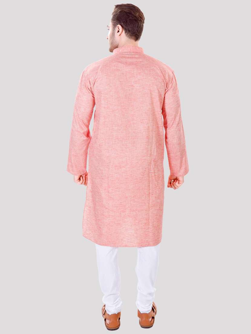 men solid mandarin neck long kurta - 22068370 - Standard Image - 3