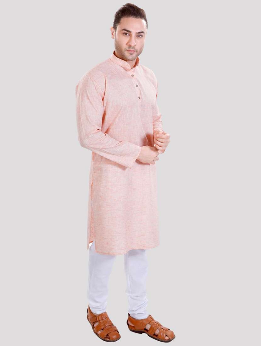 men solid mandarin neck long kurta - 22068371 -  Standard Image - 3