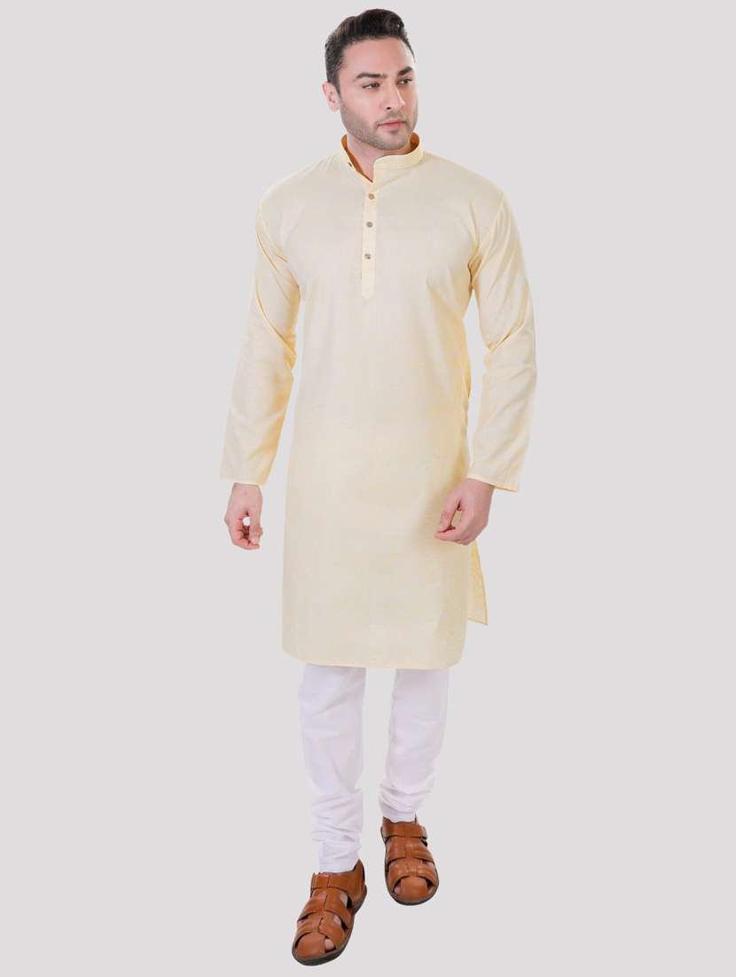 men solid mandarin neck long kurta - 22068372 - Zoom Image - 0