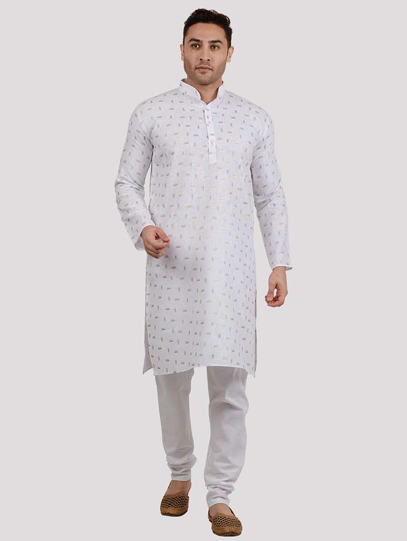 men printed mandarin neck long kurta - 22068378 -  Zoom Image - 0